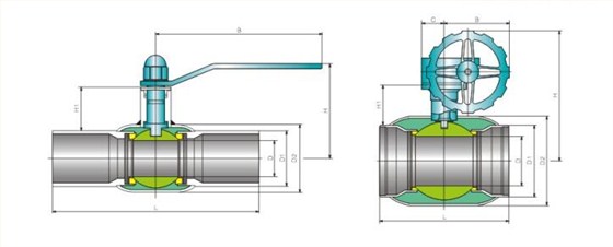 供熱專用全焊(hàn)接球閥産品結(jie)構圖 供熱專用(yong)全焊接球閥産(chan)品結構圖