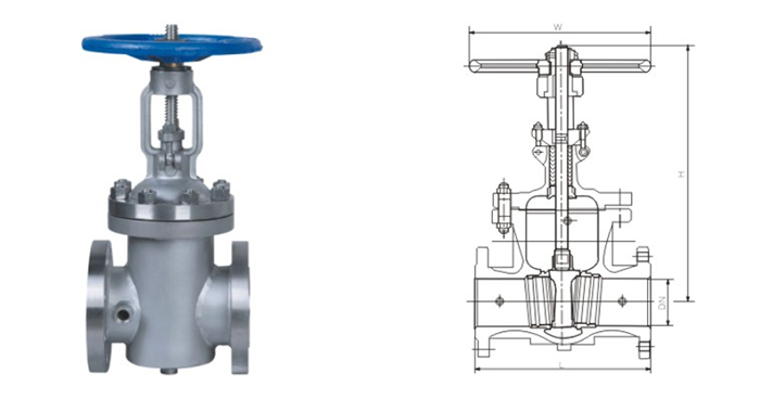 BZ41型保溫(wen)閘閥産品(pin)結構圖