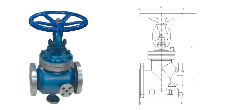 BJ41型保溫(wen)閘閥産(chǎn)品結構(gou)圖