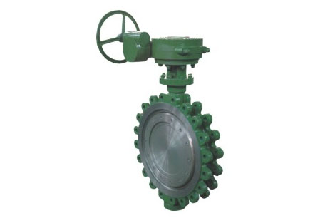 美标三(sān)偏心蝸輪蝸杆(gǎn)傳動凸耳對夾(jiá)式蝶閥