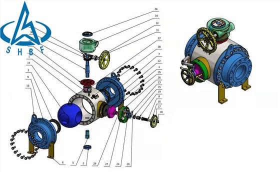 清(qing)管閥裝配三維圖(tú). 清管閥裝配三維(wei)圖.