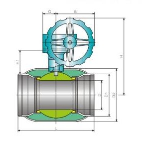 供熱全(quán)焊接球(qiu)閥1-産品(pin)結構圖(tú)